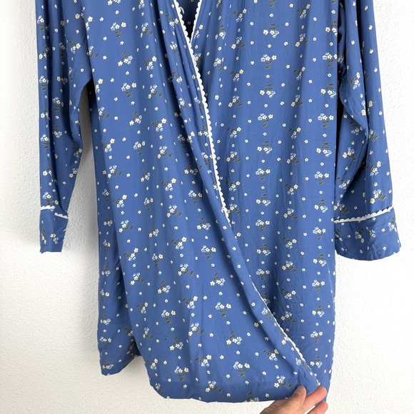 Vintage Banana Republic Floral Silky Kimono Robe Missing Belt Small - Picture 5 of 8